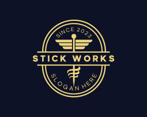 Caduceus Staff Pharmacy logo design