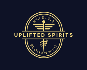 Caduceus Staff Pharmacy logo design