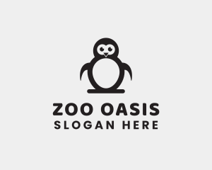 Cute Penguin Zoo logo design