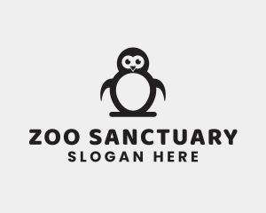 Cute Penguin Zoo logo design