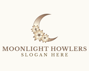 Lunar Moon Flower logo design