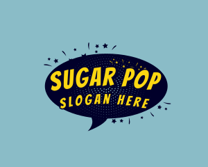 Speech Bubble Pop Art logo design