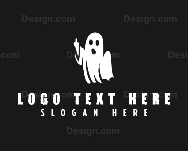 Middle Finger Ghost Spooky Logo