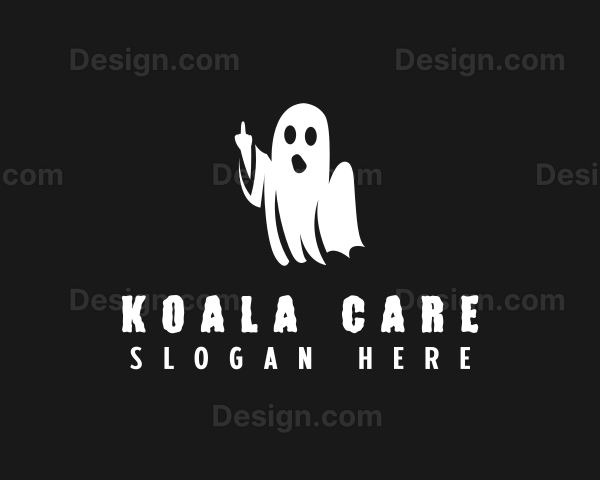 Middle Finger Ghost Spooky Logo