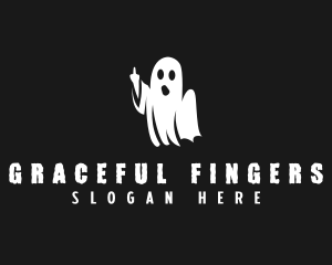 Middle Finger Ghost Spooky logo design