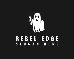 Middle Finger Ghost Spooky logo design