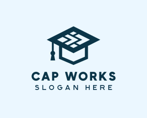 Geometric Graduation Cap logo design