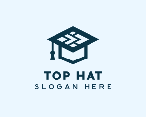 Geometric Graduation Cap logo design