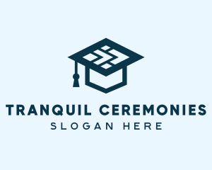 Geometric Graduation Cap logo design