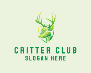 Forest Deer Antlers logo design