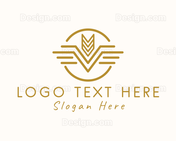 Elegant Wheat Wings Logo