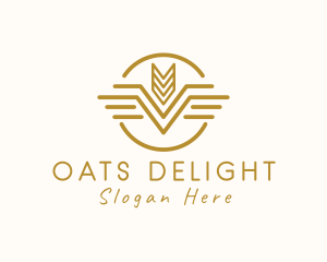 Elegant Wheat Wings logo design