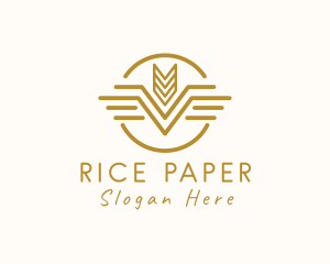 Elegant Wheat Wings logo design