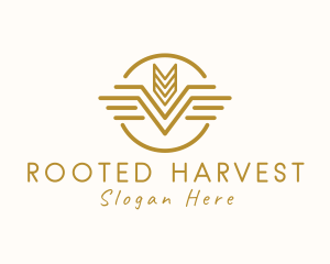 Elegant Wheat Wings logo design