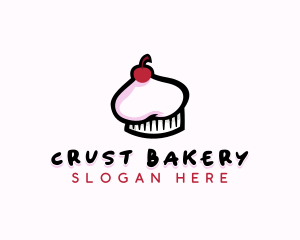 Cherry Cupcake Chef Hat logo design