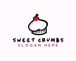 Cherry Cupcake Chef Hat logo design