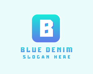 Blue Gradient App logo design