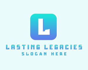 Blue Gradient App logo design