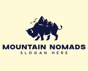 Mountain Summit Bison logo design