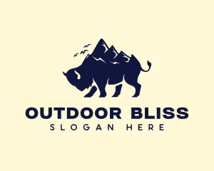 Mountain Summit Bison logo design