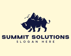 Mountain Summit Bison logo design