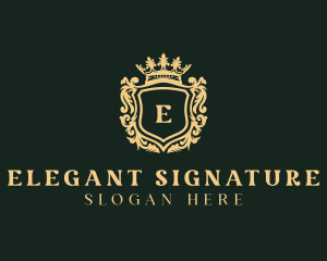 Elegant Crown Shield logo design