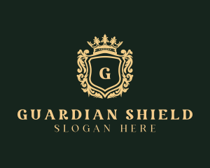 Elegant Crown Shield logo design