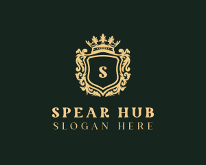 Elegant Crown Shield logo design