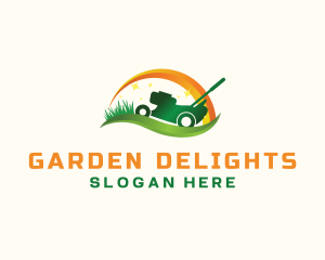 Landscaping Garden Lawn Mower logo design