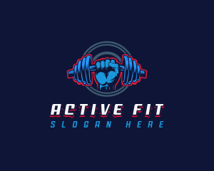 Dumbbell Lifting Fitness logo design