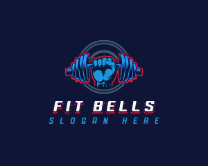 Dumbbell Lifting Fitness logo design