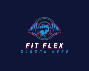 Dumbbell Lifting Fitness logo design