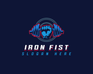 Dumbbell Lifting Fitness logo design