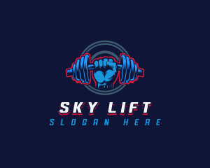 Dumbbell Lifting Fitness logo design