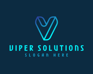 Digital Application Letter V logo design