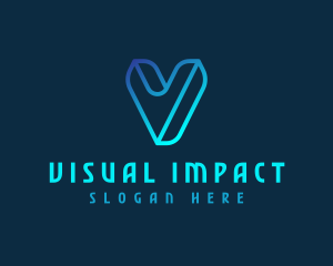 Digital Application Letter V logo design