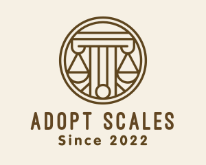 Justice Scale Column logo design