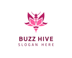 Pink Lotus Bee logo design