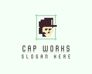 Pixelated Skull Cap logo