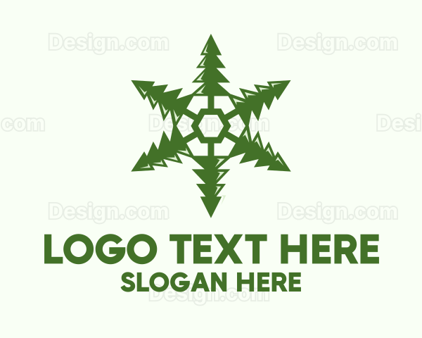 Green Snowflake Pine Logo