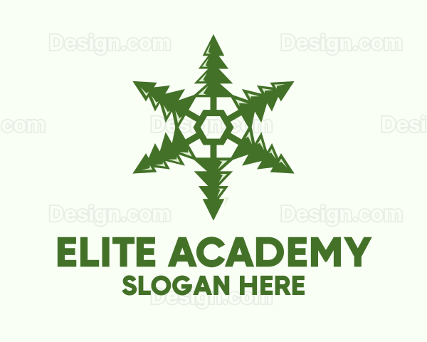 Green Snowflake Pine Logo
