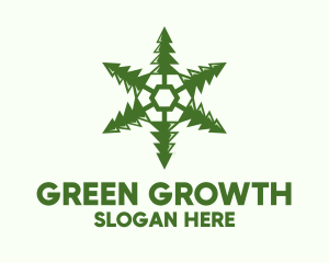 Green Snowflake Pine logo design