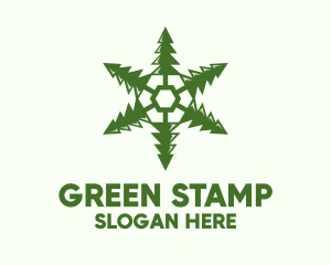 Green Snowflake Pine logo design