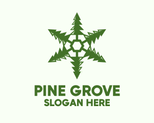 Green Snowflake Pine logo design