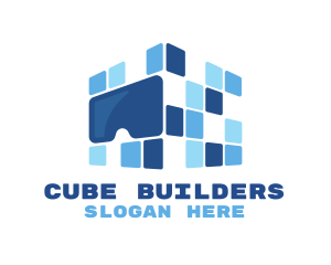 Cube Pixel VR logo design