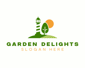 Landscaping Garden Lighthouse  logo design