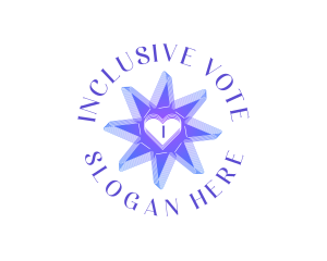 Star Heart Love  logo design