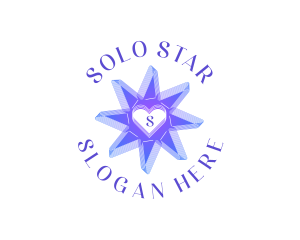 Star Heart Love  logo design