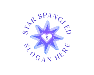 Star Heart Love  logo design