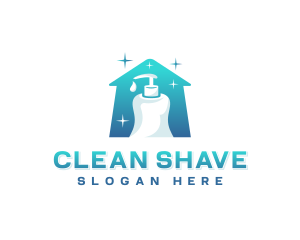 Spray Bottle Cleaning logo design